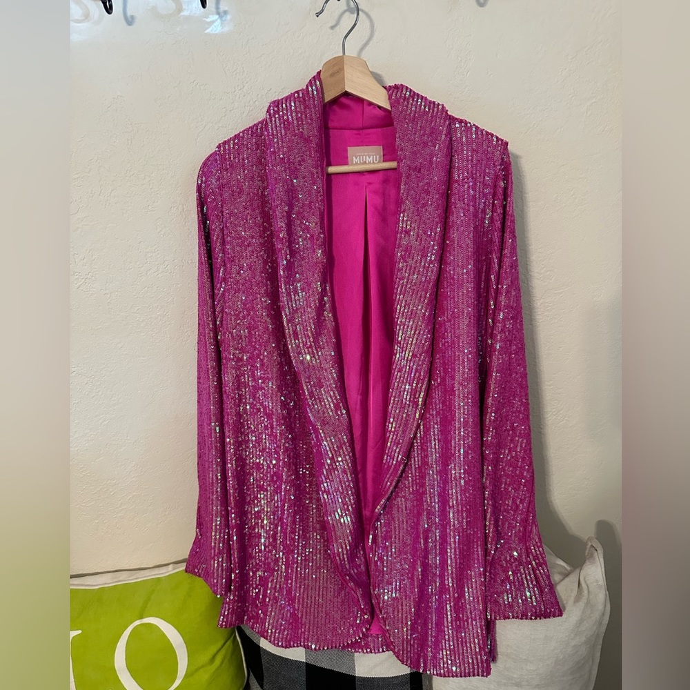 Show Me Your Mumu Dance Blazer Pink Sequin